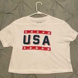 Aeropostale Cropped USA Tee